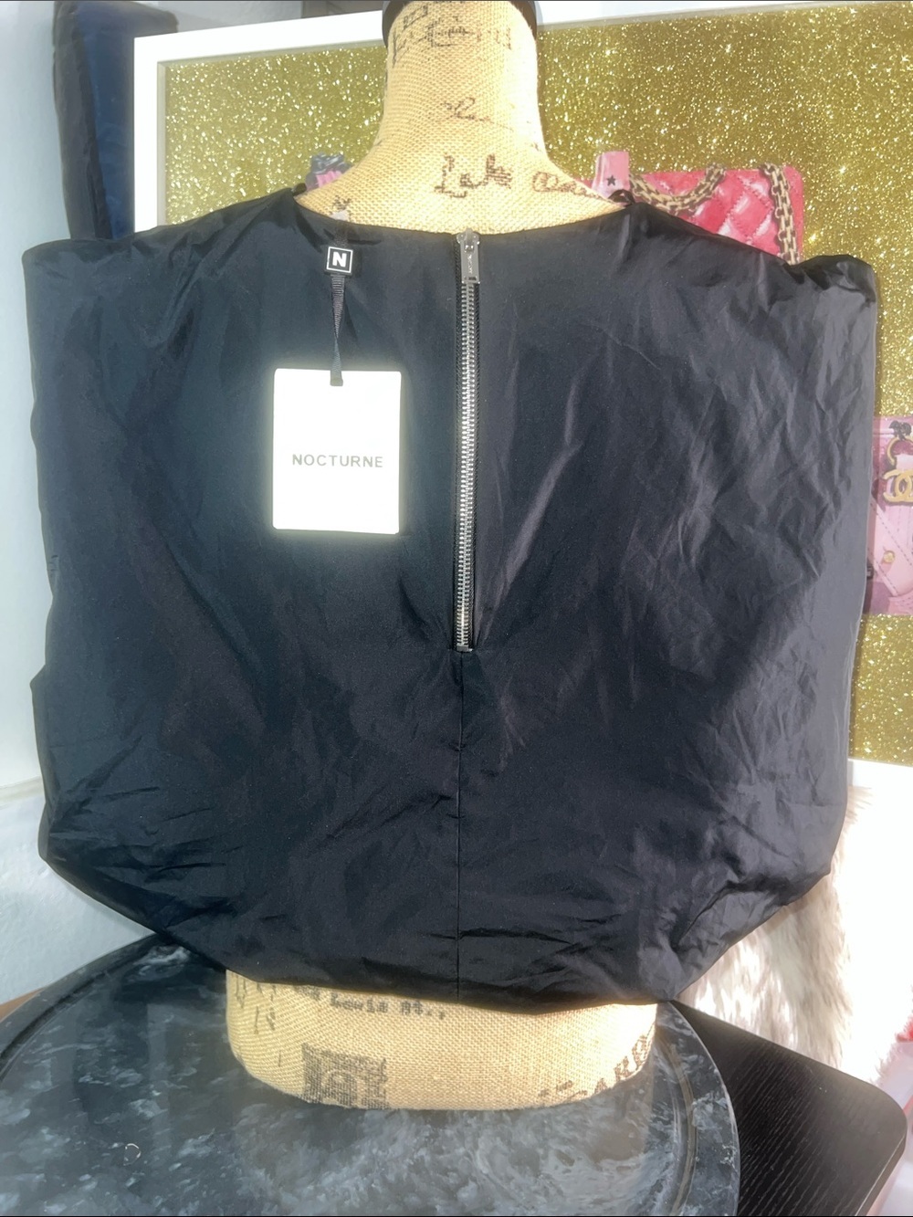 nocturne black puff siyah top - Picture 15 of 16
